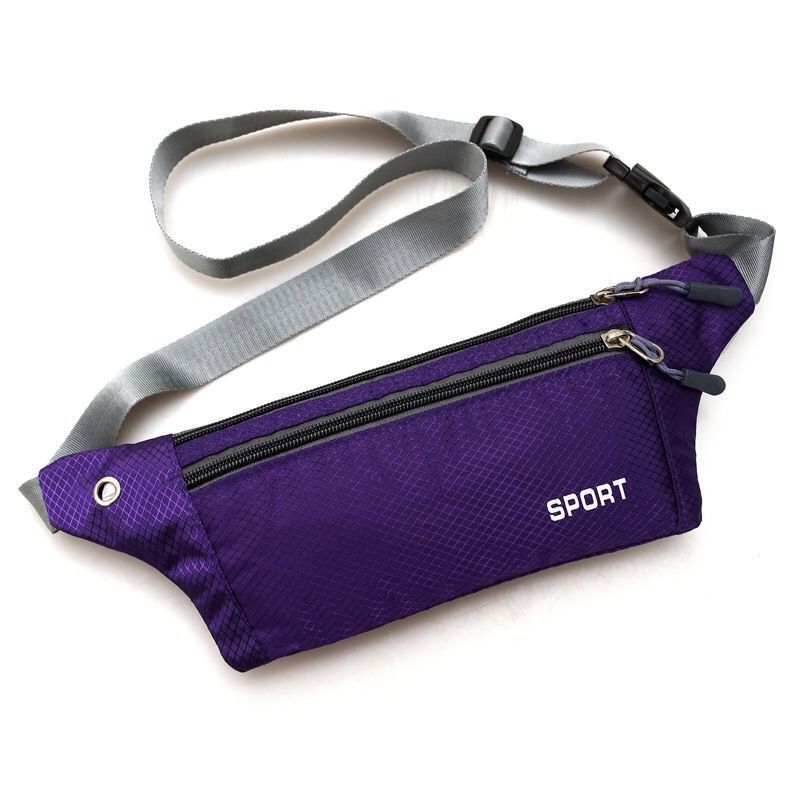 出极多功能跑步腰包男女式运动包户外防盗腰包手机包 紫色黑色运动牛津布腰包