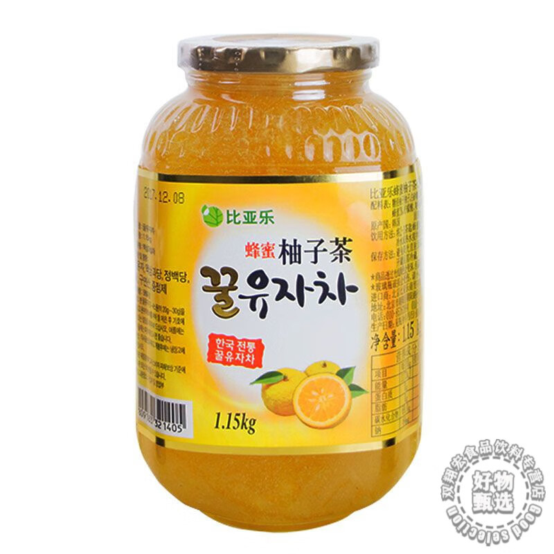 食芳溢1:6泡水喝的 比亚乐蜂蜜柚子茶 蜂蜜柚子酱1.15kg芦荟柠檬大枣茶 韩国蜂蜜柚子茶