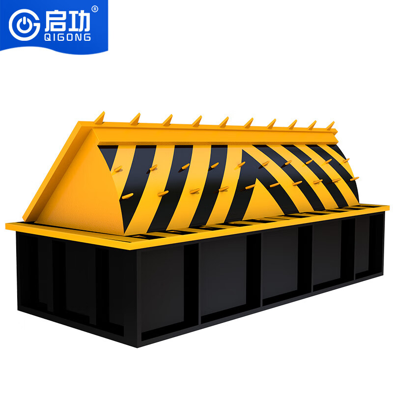 启功电动液压翻板路障机升降带刺道路设施重型防撞阻车器 3米