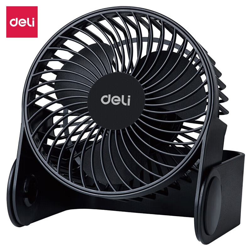 得力usb小风扇便携立式办公低噪音台式学生宿舍桌面电风扇三叶扇 3686