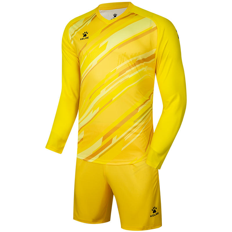 KELME/卡爾美足球守門員服長袖套裝男透氣吸汗比賽訓(xùn)練門將服印制 黃色 4XL/195