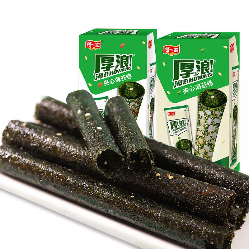 阿一波厚浪夹心海苔卷零食酥脆即食海苔 巴旦木 |32g×2