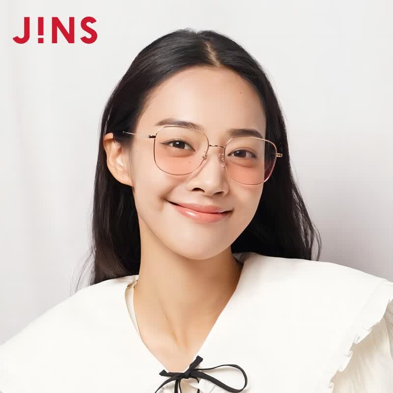 睛姿（JINS）清新甜美腮红眼镜平光镜金属框配腮红美颜镜片LMF22S148 02玫瑰金属于什么档次？