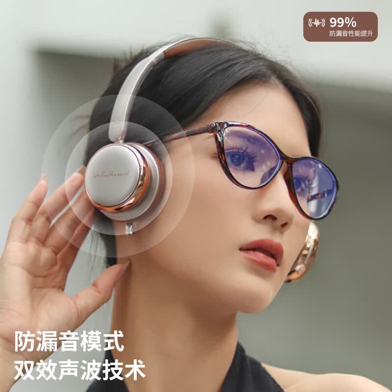 勒姆森耳机头戴式无线蓝牙耳机主动深度降噪超长续航低延迟高音质高颜值app智联复古时尚美拉德穿搭耳机 月光白 APP智联+38dB深度降噪+高颜值百搭单品