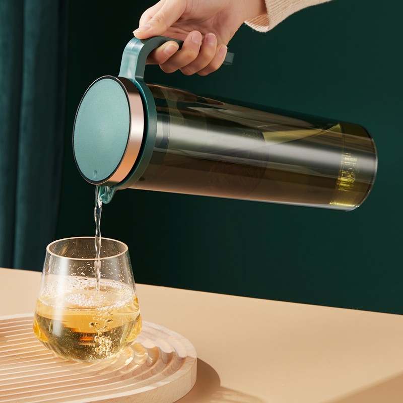 ku-life 密封冷水壶带茶滤杯泡茶壶冰箱凉水壶塑料大容量果汁壶可冷冻