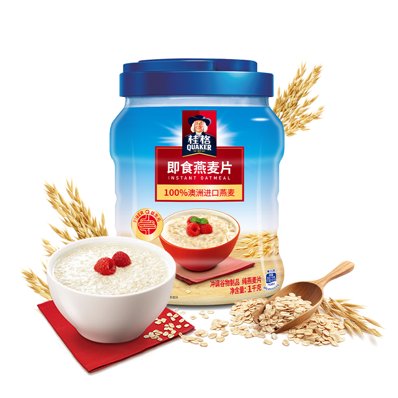 QUAKER 桂格 即食燕麦片 1kg 罐装