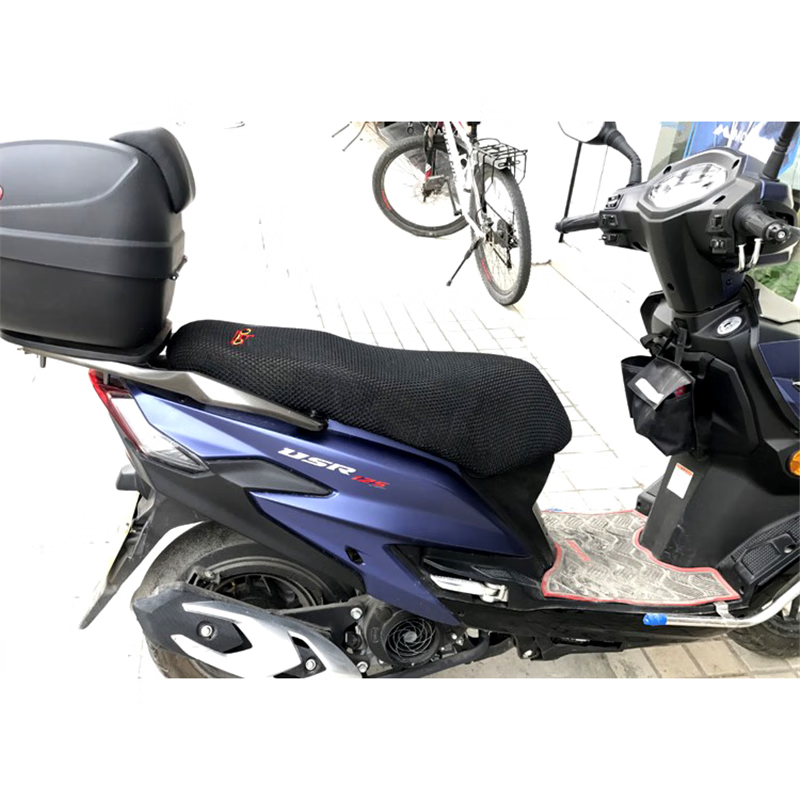 夏天启源适用豪爵ucr100踏板摩托车皮革防水坐垫套蜂窝防晒网隔热透气