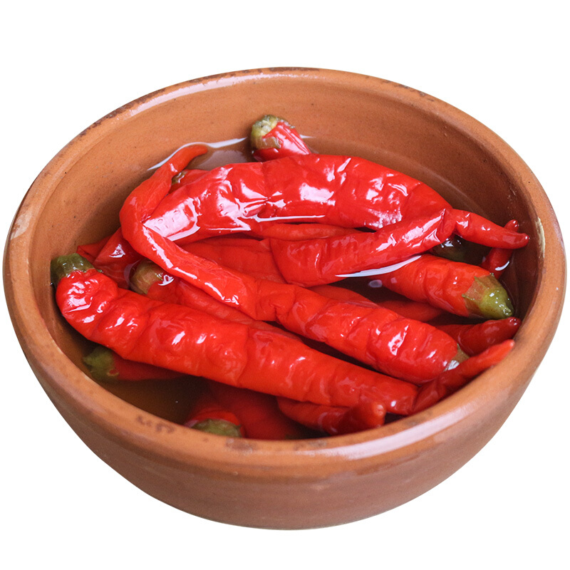 虎钢馋四川老坛泡二荆条泡椒红辣椒海椒泡红椒泡菜农家特产自制350g