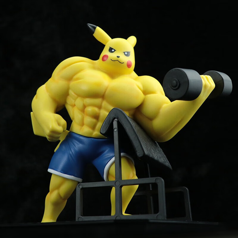 宠物小精灵肌肉举哑铃小火龙手办模型摆件公仔生日礼物男生恶怪送男友