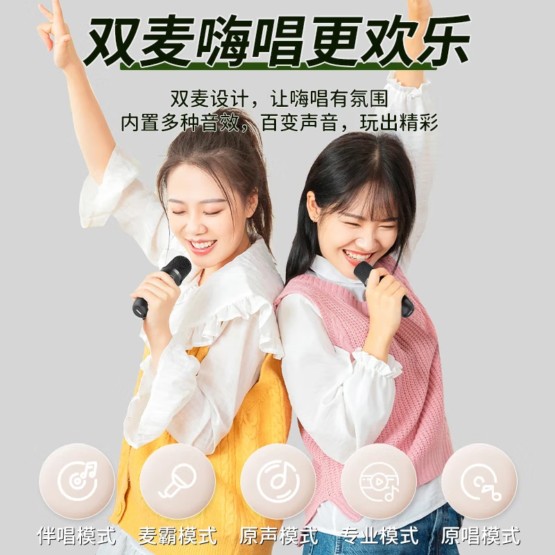 奇联蓝牙音响家庭ktv音响套装家用户外K歌卡拉OK一体机电视手机唱歌设备全民K歌点歌话筒麦克风声卡 素心沙韵