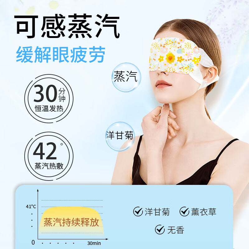 葵花叶黄素蒸汽眼罩热敷缓解眼疲劳眼干眼涩发热敷贴遮光睡眠护眼学生 【混合香型40片】洋甘菊+无香+薰衣草+叶黄素