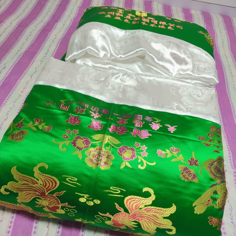 绿野客被套手工老式丝绸缎被子结婚嫁妆喜被锦缎冬季长绒棉花被复古