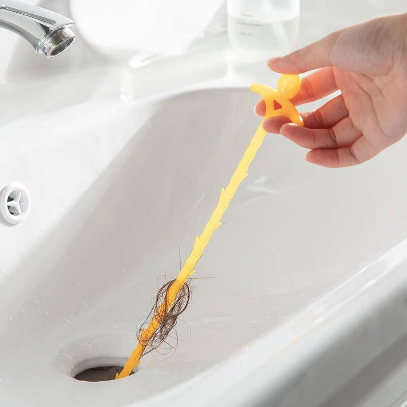 管道疏通器通下水道疏通条管道毛发头发清理器通水管水槽防堵 黄色