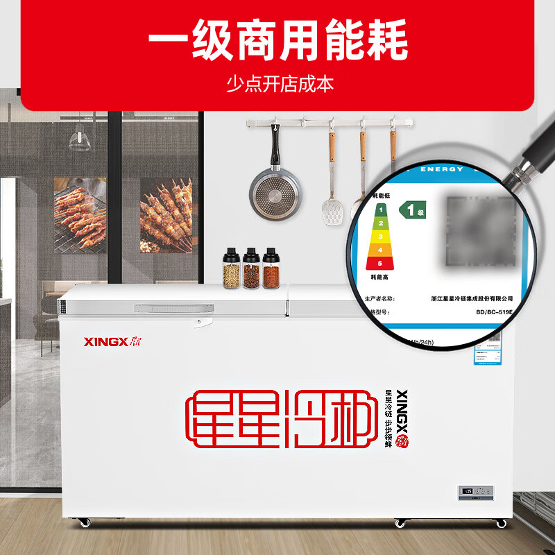 星星(XINGX) 519升 商用变温冰柜 冷藏冷冻转换柜 单箱单温大容积卧式冷柜 BD/BC-519E