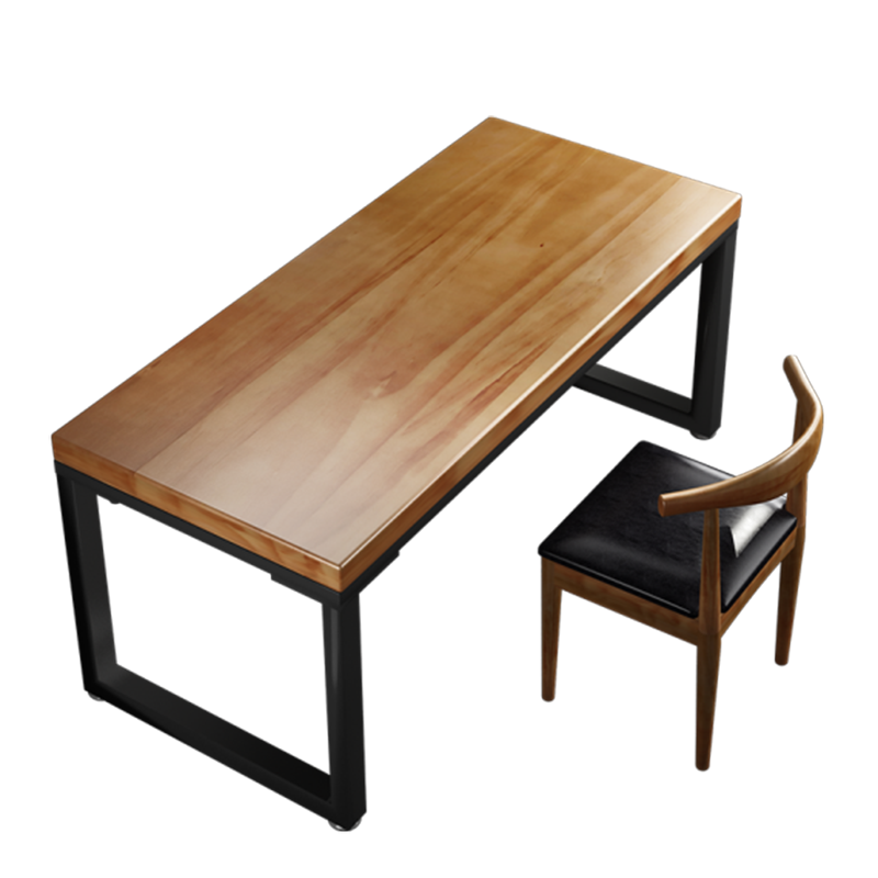 自然元素 实木餐桌家用歺桌椅组合小户型长方桌饭桌现代简约吃饭桌子 胡桃色 长130*宽80CM 单桌