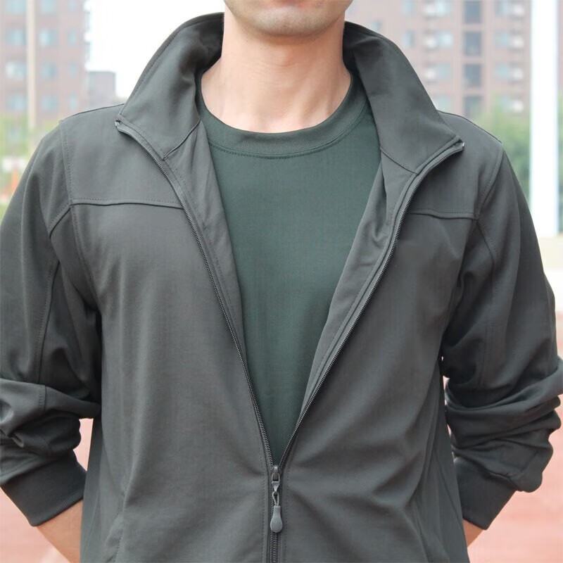 新式17长袖秒发 体能服军训速干透气春秋男女户外运动训练服套装 藏青