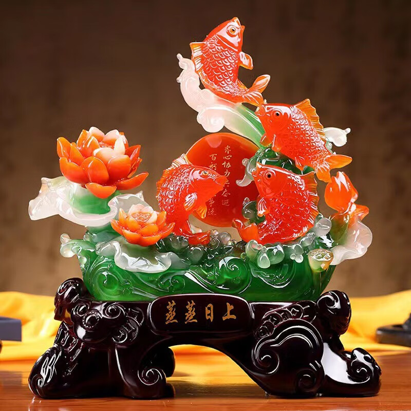 uosu蒸蒸日上年年有余客厅玄关电视柜酒柜家居装饰品桌面摆件工艺礼品