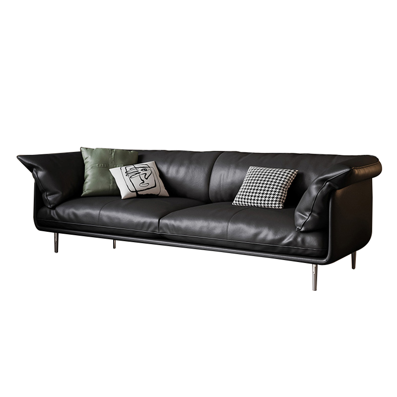 麦纪 沙发 轻奢真皮沙发小户型客厅意式极简风头层牛皮三人组合羽绒沙发 双人位【1.78米】 【德国技术Nappa科技皮+白鹅羽绒】