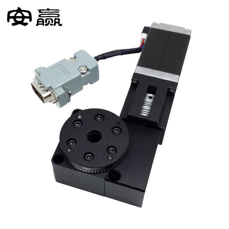 安赢 精密微型电动旋转台 φ40mmr轴360度工作台 小型分度盘 控制器