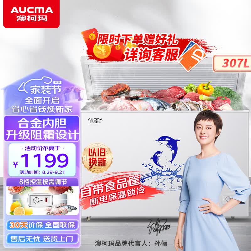 澳柯玛（AUCMA）307升低霜冰柜家用商用单温顶开门冷藏柜冷冻柜母乳小冰柜商用小型冰箱冷柜BC/BD-307HNE以旧换新怎么样,好用不?