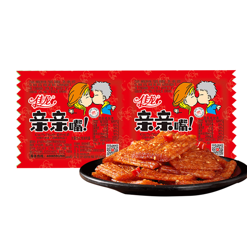 佳龙辣条亲嘴烧素肉辣片亲亲嘴大礼包1088g2