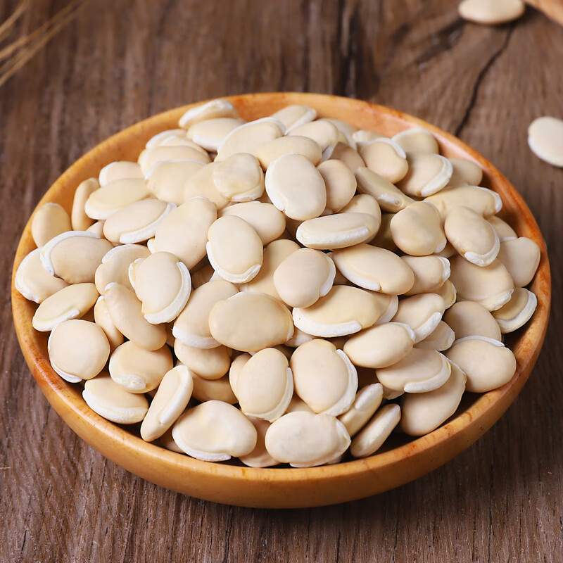 谷园绘白扁豆500g广东农家自种大粒正宗大白扁豆中材新鲜干货 米白色