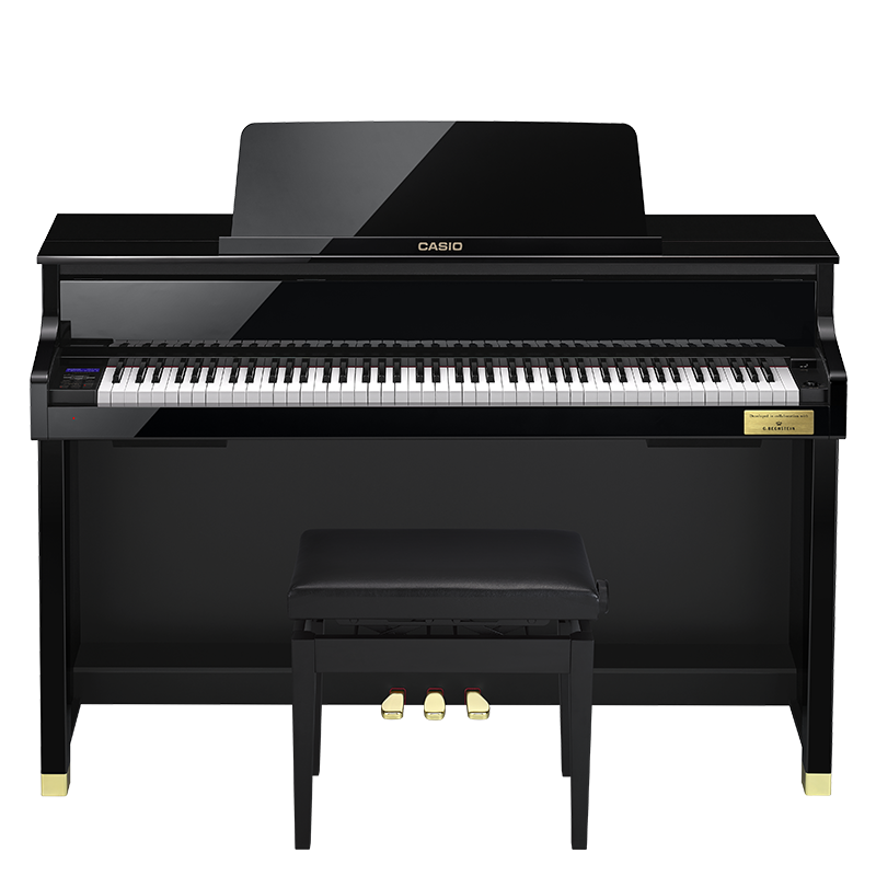 卡西欧（CASIO）电钢琴GP510黑色贝希斯坦合作款88键重锤套装+全套礼包 GP510BP亮光立式款