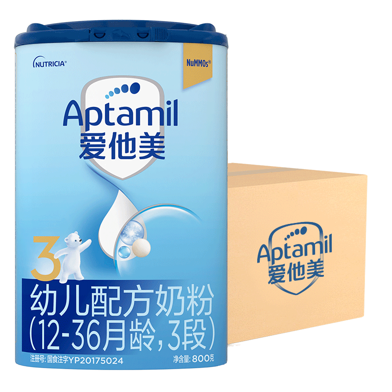 爱他美（Aptamil） 【老国标】幼儿配方奶粉(12–36月龄 3段)800g*6罐