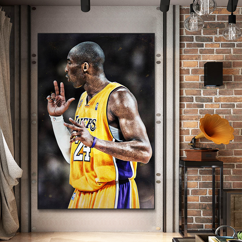 艺术一点(a little art) nba篮球明星kobe肖像装饰画客厅走廊过道挂画