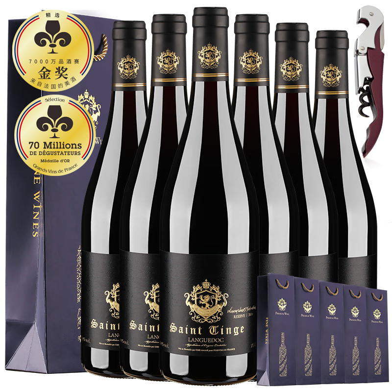 圣汀格AOC级红酒14.5度酿酒师精选750ml×6 1014元 - 86线报