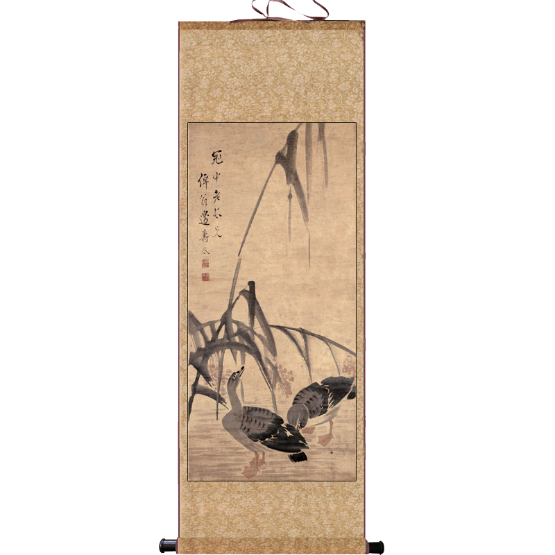 绿野客【高品质】名字画仿古画花鸟画仙鹤图花开富贵丝绸画绢画牡丹图