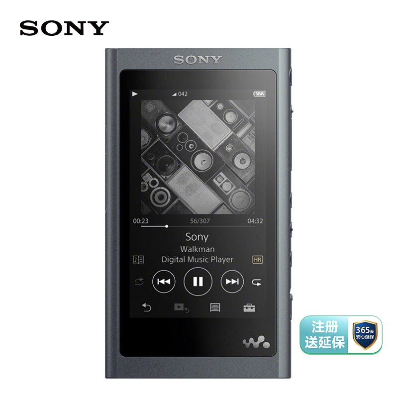 索尼（SONY）NW-A55 Hi-Res高解析度无损黑胶唱片处理器音乐播放器MP3 16GB（灰黑）