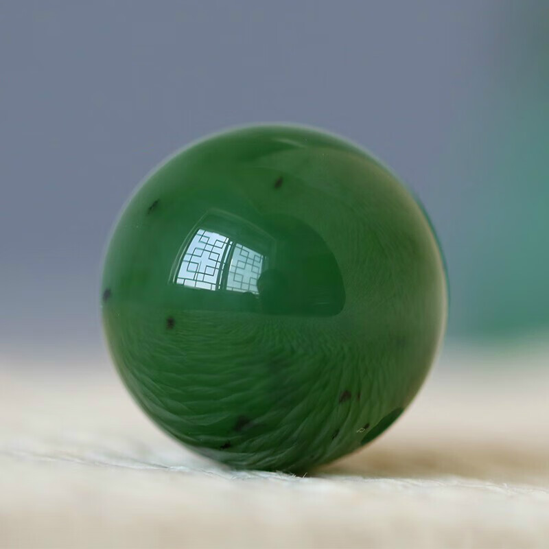 仙来阁天然俄罗斯碧玉阳绿色散珠和田玉珠子圆珠diy手链项链多宝配珠