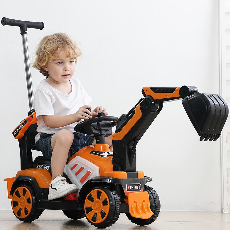 宾美【大号挖机】儿童电动挖掘机可坐可骑人挖土机工程车 男孩儿童玩具汽车宝宝玩具车2-3-6岁玩具挖机礼物