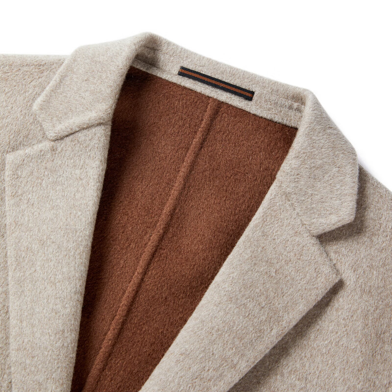 MAYOR男装 秋冬绵羊毛桑蚕丝混纺面料驼色经典轻便双面呢西服 驼色 175A （175/96A）