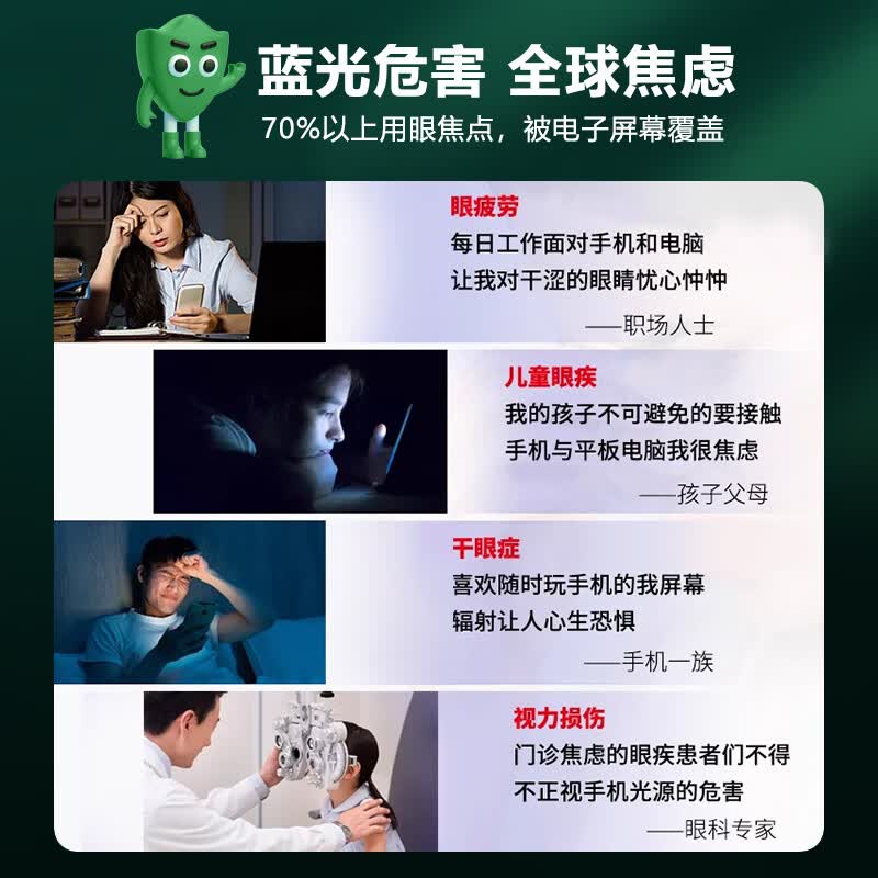 保视清【眼科认证】适用苹果13钢化膜防蓝光护眼iPhone13ProMax手机膜13Pro防窥膜全屏高清防指纹13mini 护眼膜 2片装 iPhone13 Pro Max