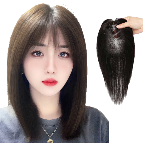 佰絲堂假發(fā)女真發(fā)全真人發(fā)絲女士中年頭頂補(bǔ)發(fā)片遮白發(fā)劉海長(zhǎng)發(fā)增加發(fā)量