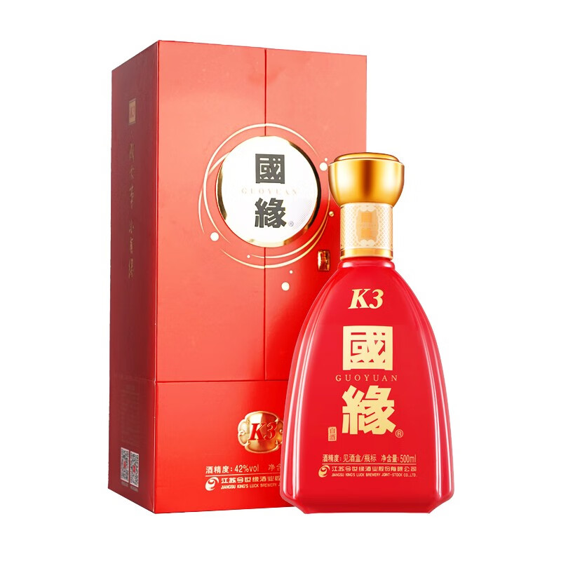 今世缘 白酒 国缘k3 柔雅型 42度 500ml 送礼白酒dmdegoqy