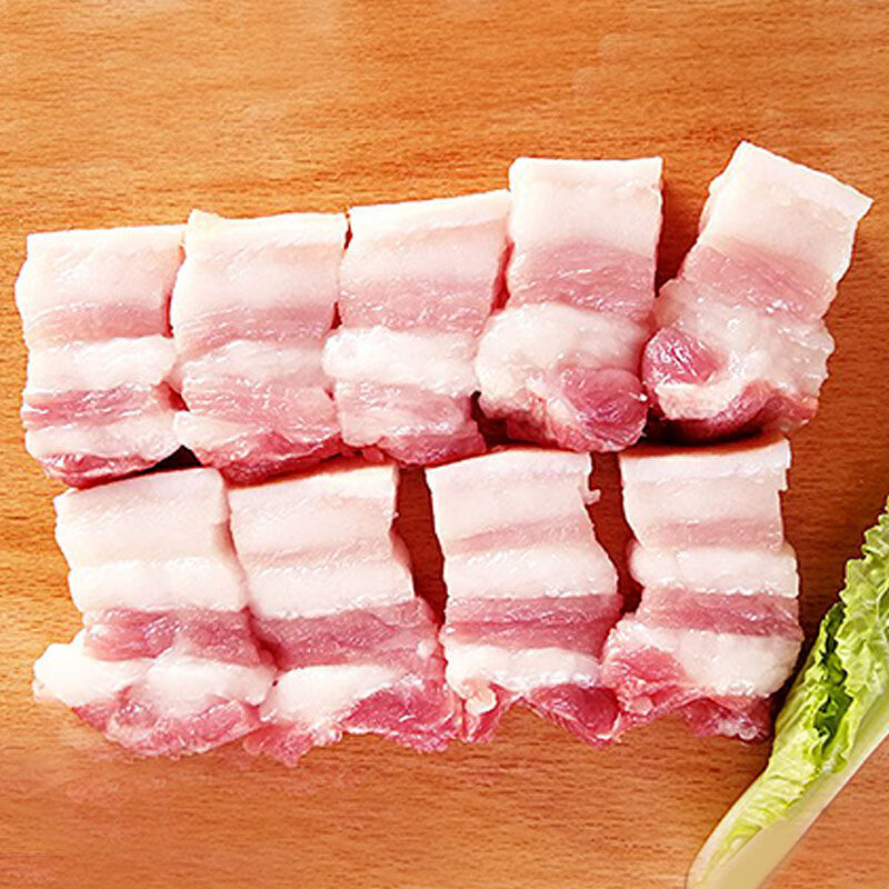 伯贤生猪肉肥肉鲜肉切块五花肉生鲜肉类新鲜带皮红烧食材 精品礼盒装