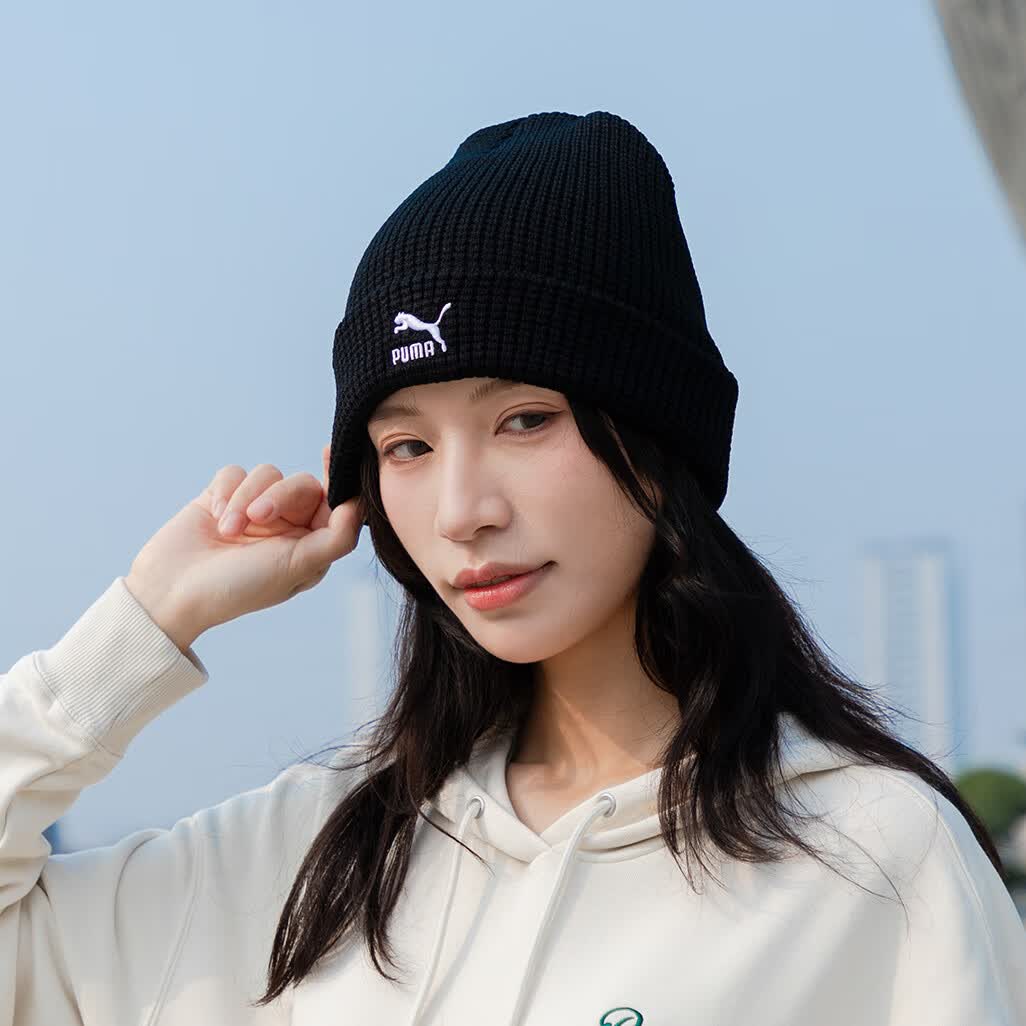 男帽女帽 冬季新款帽子情侣毛线帽黑色休闲帽保暖运动针织