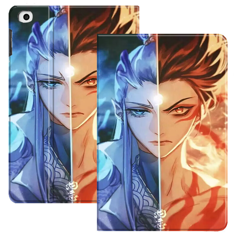 新款皮套a2197苹果第七代保护壳可爱女 敖丙和哪吒(保护套 钢化膜)