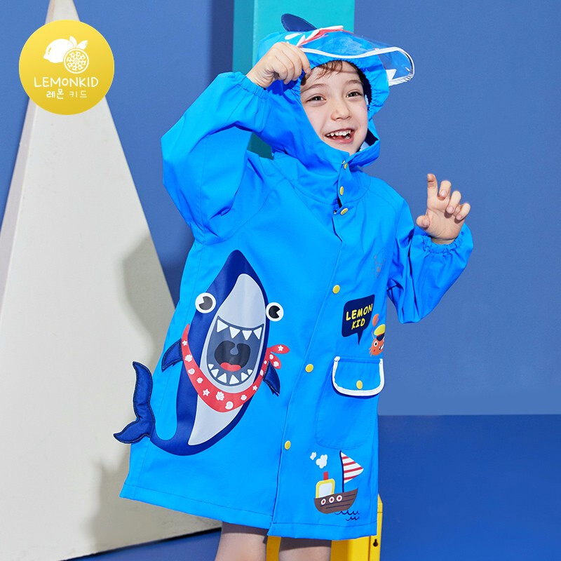 儿童雨衣男童女宝宝雨披可爱斗篷式恐龙小学生雨具 lk2201004 卡尔
