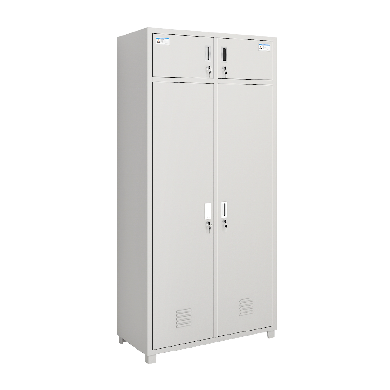 洛来宝营具铁皮柜加厚宿舍储物柜双门内务柜物品柜更衣柜(高2000*宽900*深500mm)