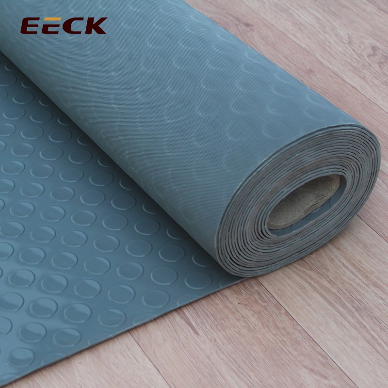 EECK 牛筋防滑地垫防水塑料PVC地垫仓库楼梯走廊防滑垫地胶工业满铺地板塑胶垫子 灰色圆形（普通厚度） 1.2*1米（要几米拍几件）
