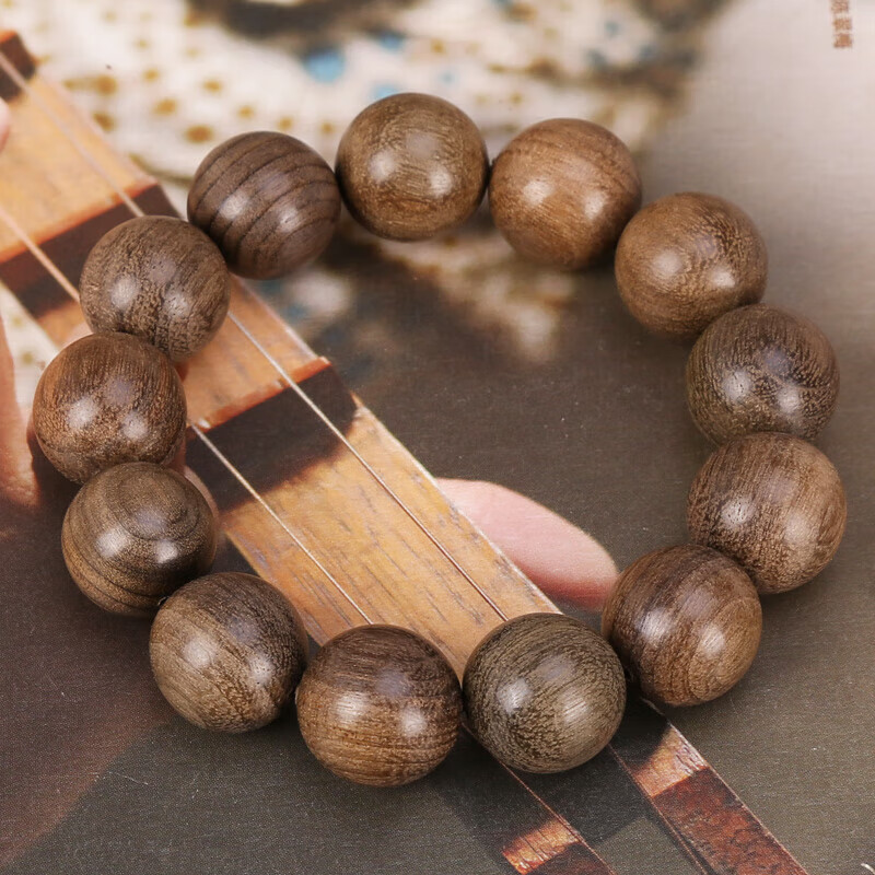 阴沉佛珠文玩 红樟木老料阴沉香味乌木手链不打 阴沉香樟木18mm*13颗