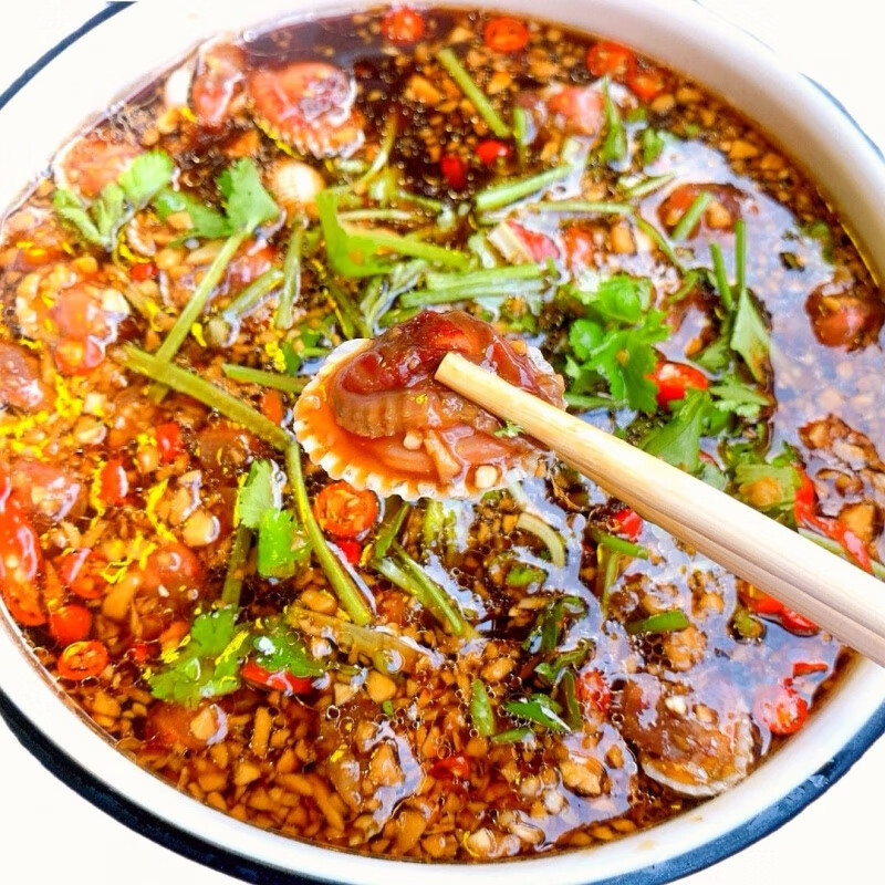 禾澹潮汕生腌血蛤海鲜特产血蚌腌制即食毛蚶血蚶生腌制鲜辣罐装 500g