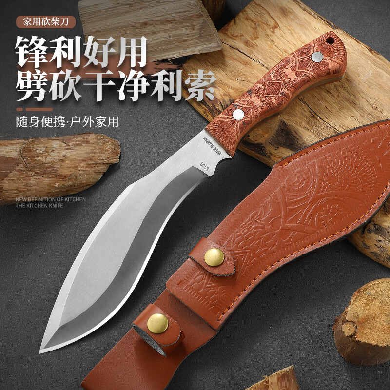 龙虎刀剑锻打砍柴刀丛林开路山刀野外露营便携劈柴削竹伐木刀家用斩骨