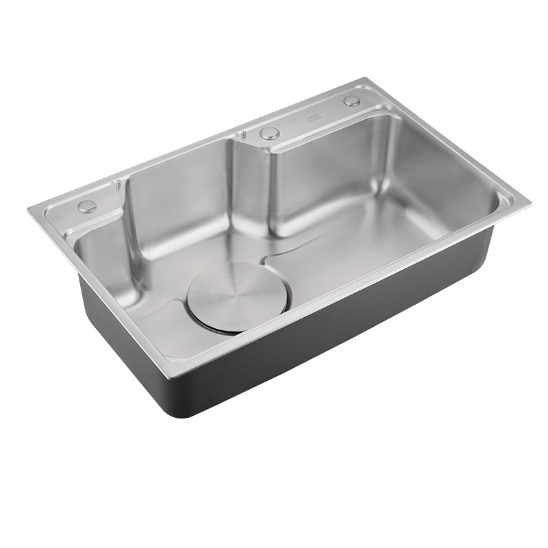 箭牌（ARROW） 304不锈钢水槽 日式大口径单槽厨房洗菜盆台上盆大单槽 80*48超大口径单槽（搭配抽拉龙头）10033580169323