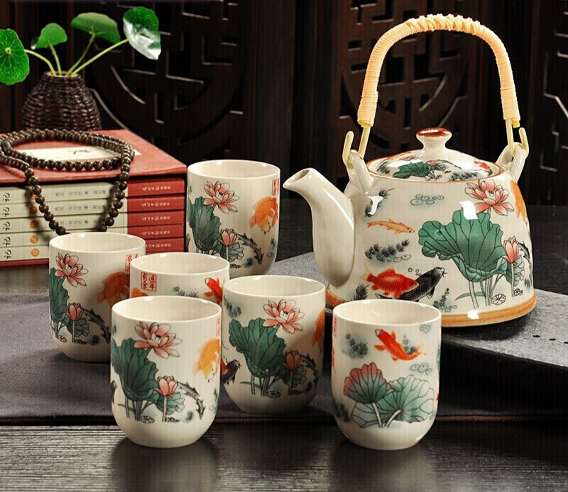 卡洛乐景德镇陶瓷带过滤家用茶具套装瓷器茶壶茶杯提梁壶茶具套装 1个