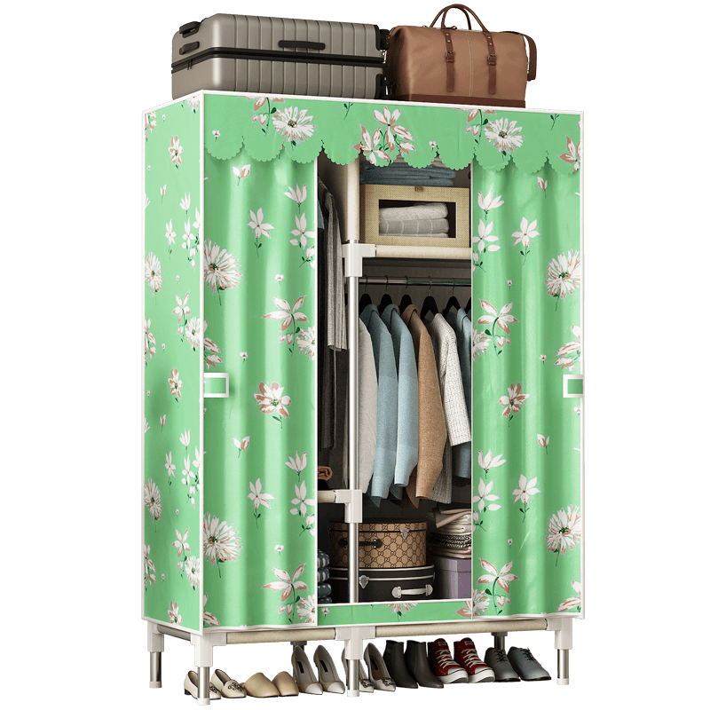 乐爱家 布衣柜单人卧室简易衣柜家用宿舍布艺衣柜双人加粗钢管学生衣橱收纳衣服柜子